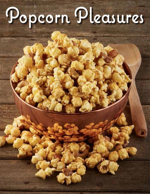 Popcorn Pleasures Brochure Cover Used To Promote High School Group Fundraising Ideas