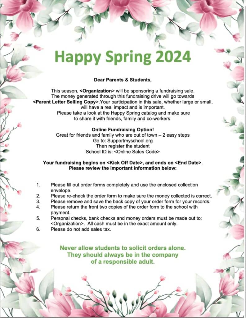 Happy Spring 2024 parent letter.