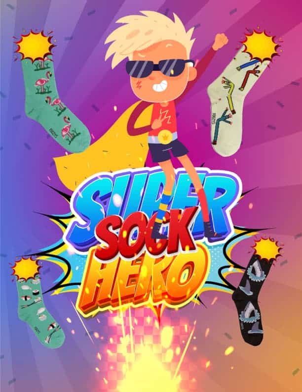 Cover of Super Sock Hero fundraising catalog for spring 2024.