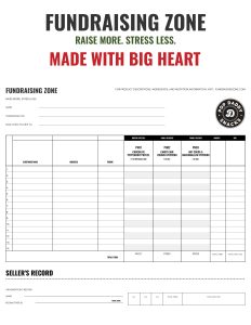 Pop Daddy Snacks fundraiser order form featuring areas for customer info, product choices, seller tracking, and payment details.